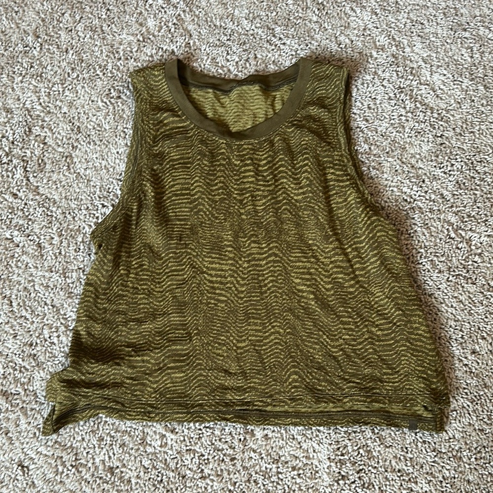lululemon athletica Olive Green Crop Tank Top